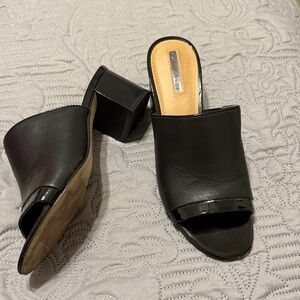 Tahari Black Women's Mules with Glossy Trim